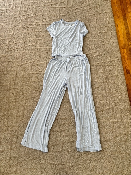aerie Other - aerie Light Blue Wide-Leg Lounge Tee & Pants Set